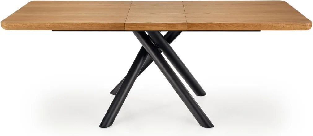 Derrick bővíthető étkezőasztal – natúr tölgy / fekete 160 - 200 cm