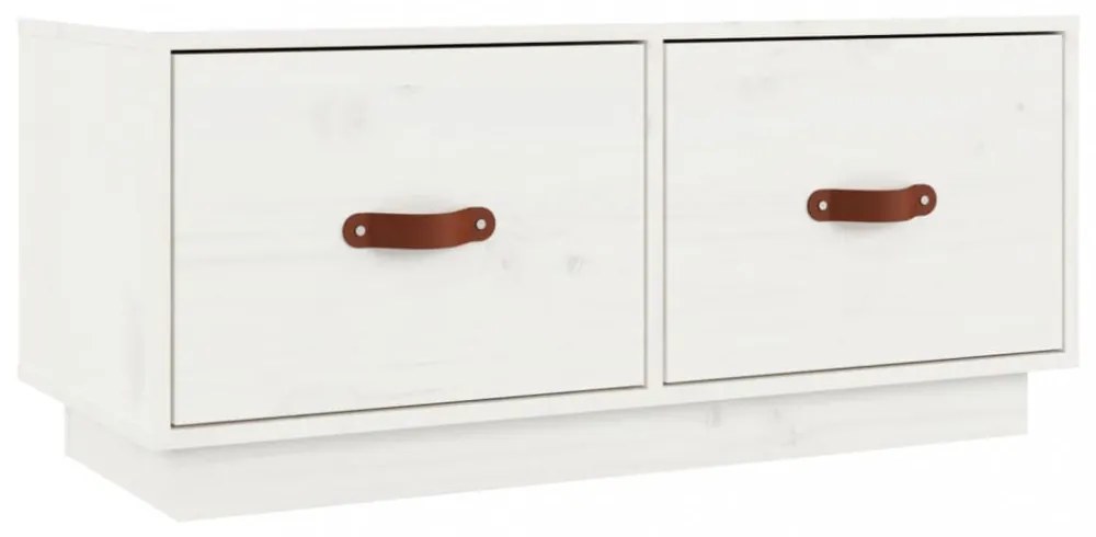fehér tömör fenyőfa TV-szekrény 80 x 34 x 35 cm