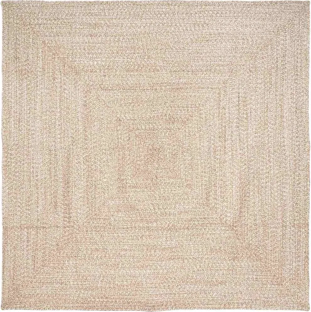 vidaXL Területszőnyegek Négyzet Természetes és Fehér 200 x 200 cm Juta