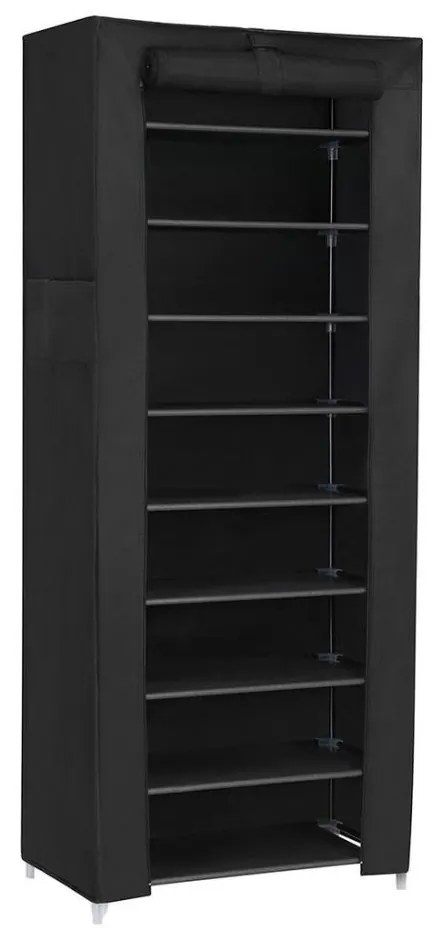 MATIS textil tárolószekrény polcokkal 58x160 cm fekete