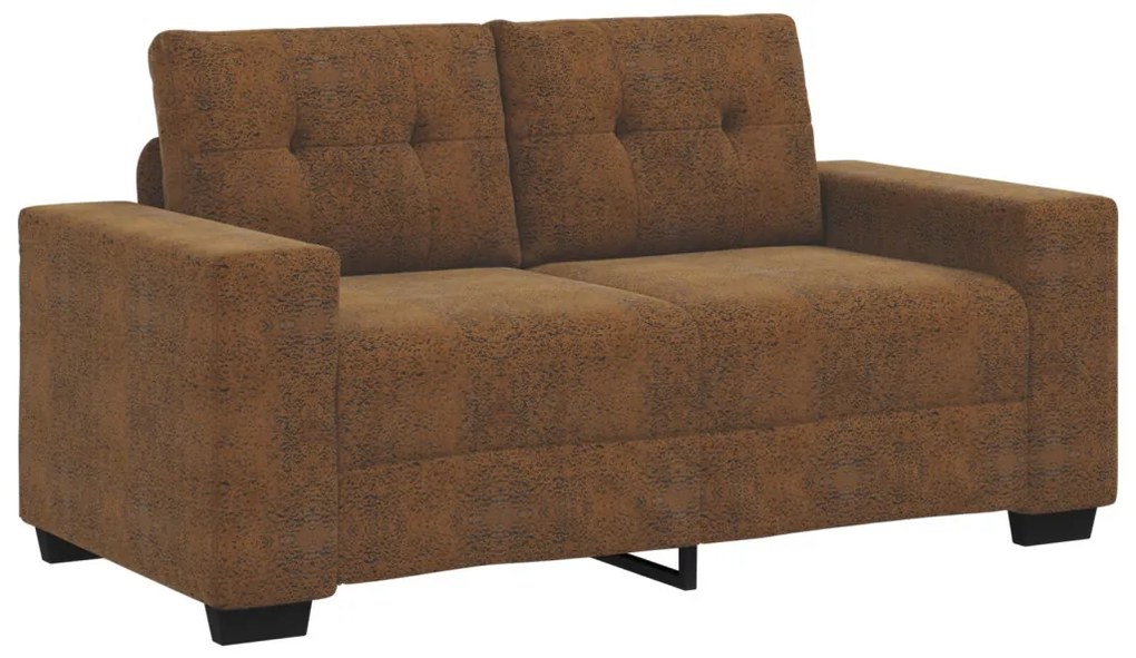 vidaXL Kanapé 3 pcs Barna Lábbal kevert anyag