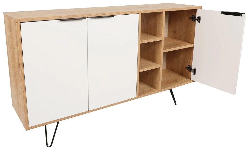 Konzolasztal Clara Console - Oak, Fehér