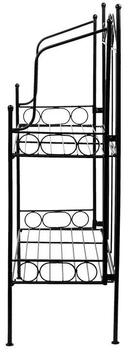 Kovácsoltvas virágtartó állvány, 2 polcos, 56,5 x 79,5 cm
