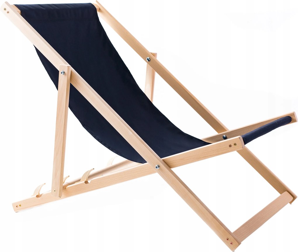 Kerti Napozóágy Fából Összecsukható Woodok Sötétkék Szövet