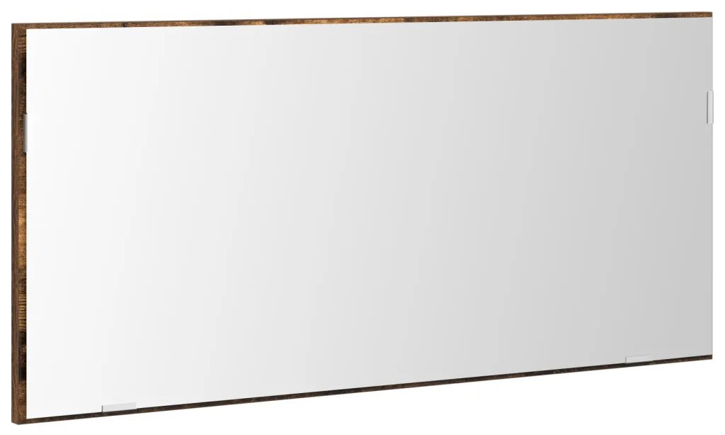 Fürdőszobai Tükrös Szekrény LED Fénnyel, Füstölt Tölgy, 80x37 cm