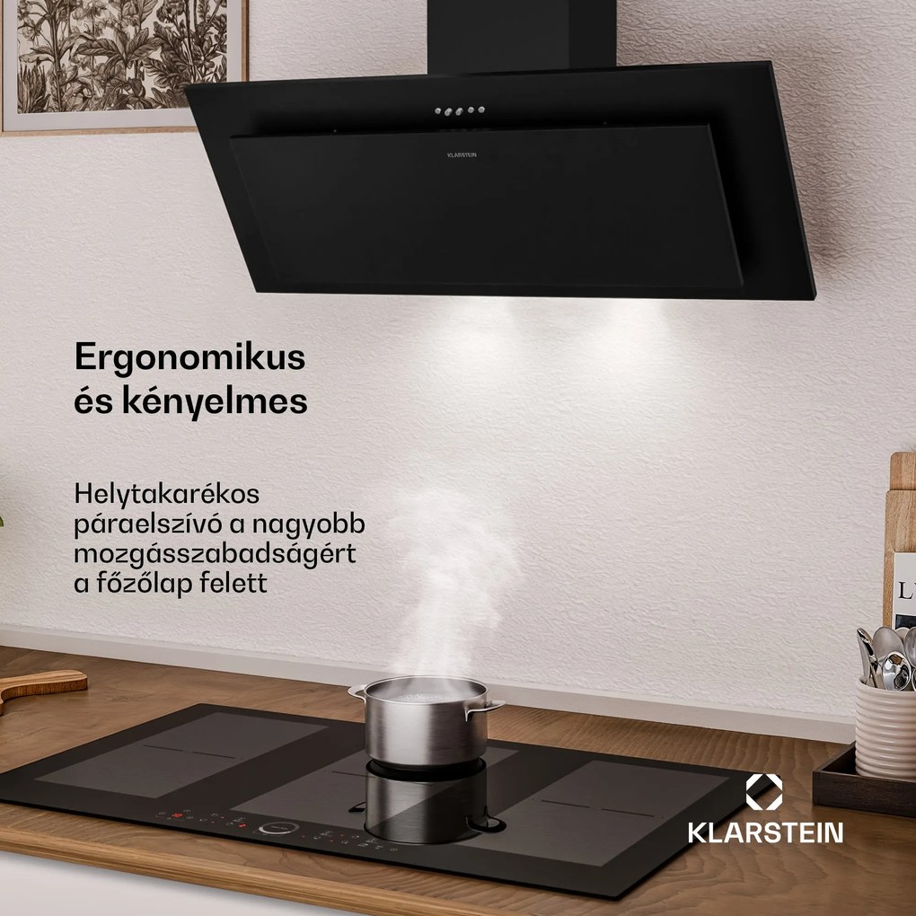 Klarstein Athena ferde páraelszívó | kivezetéses és keringtetett üzemmód | 404 m³/h | 56 W | 90 cm