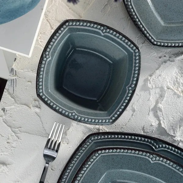 24 részes kék porcelán étkészlet