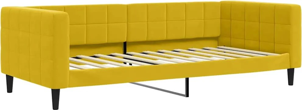vidaXL sárga bársony kanapéágy 90 x 200 cm