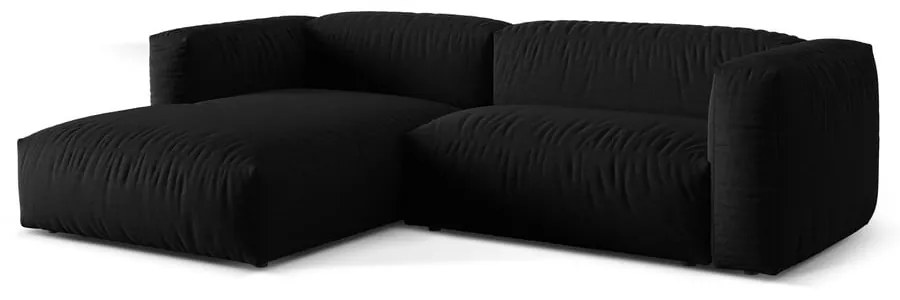 Fekete moduláris sarokkanapé (bal oldali) Martina – Micadoni Home