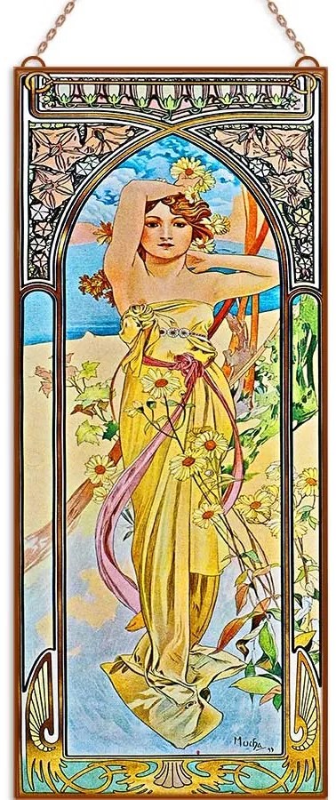 Alfons Mucha - Nappali ragyogás üvegkép, falikép