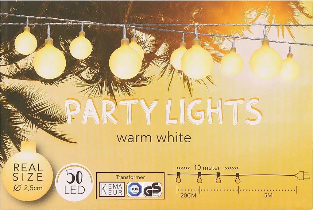 Led Dekorációs Lámpa Láncon 15m 50db Dekoratív Kertbe Vagy Teraszra