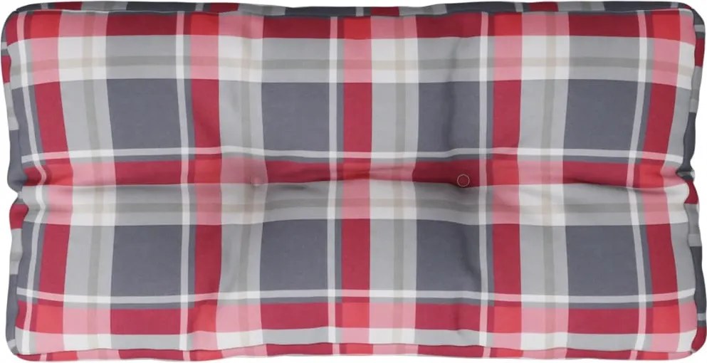 vidaXL piros kockás szövet raklappárna 80 x 40 x 12 cm