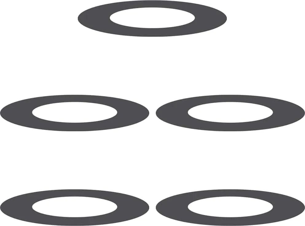vidaXL Alkalmas lapos fa gyűrűkhez 5 pcs Fekete Ø40 / 70 cm Acél