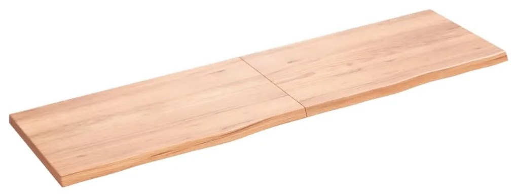 világosbarna kezelt tömör tölgyfa fali polc 180 x 50 x (2-4) cm