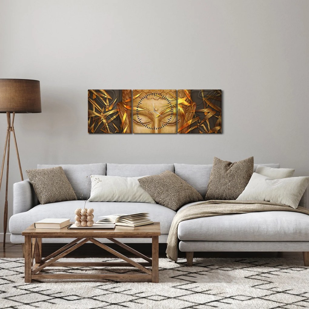 Kép - arany Buddha (órával) (90x30 cm)