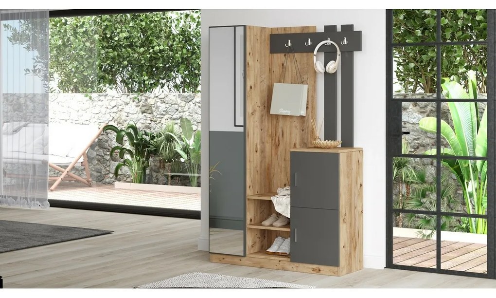 Előszoba szett Dano Atlanitc Pine and Anthracite