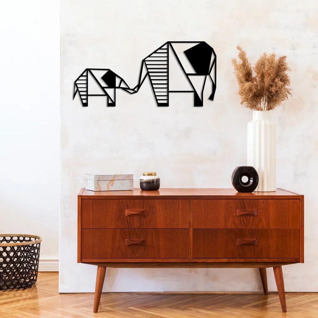Elephant fém fali dekoráció, 55×25 cm