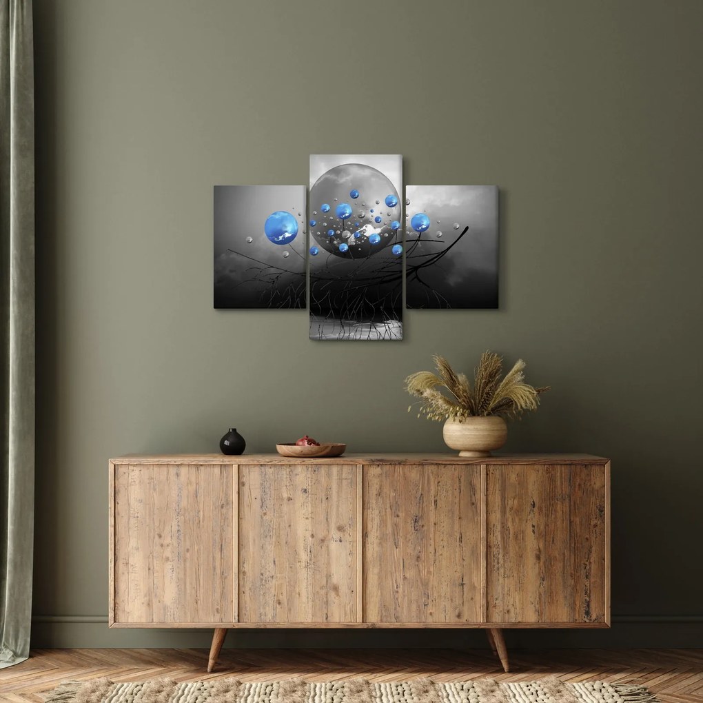 Kék absztrakt gömbök képe (90x60 cm)