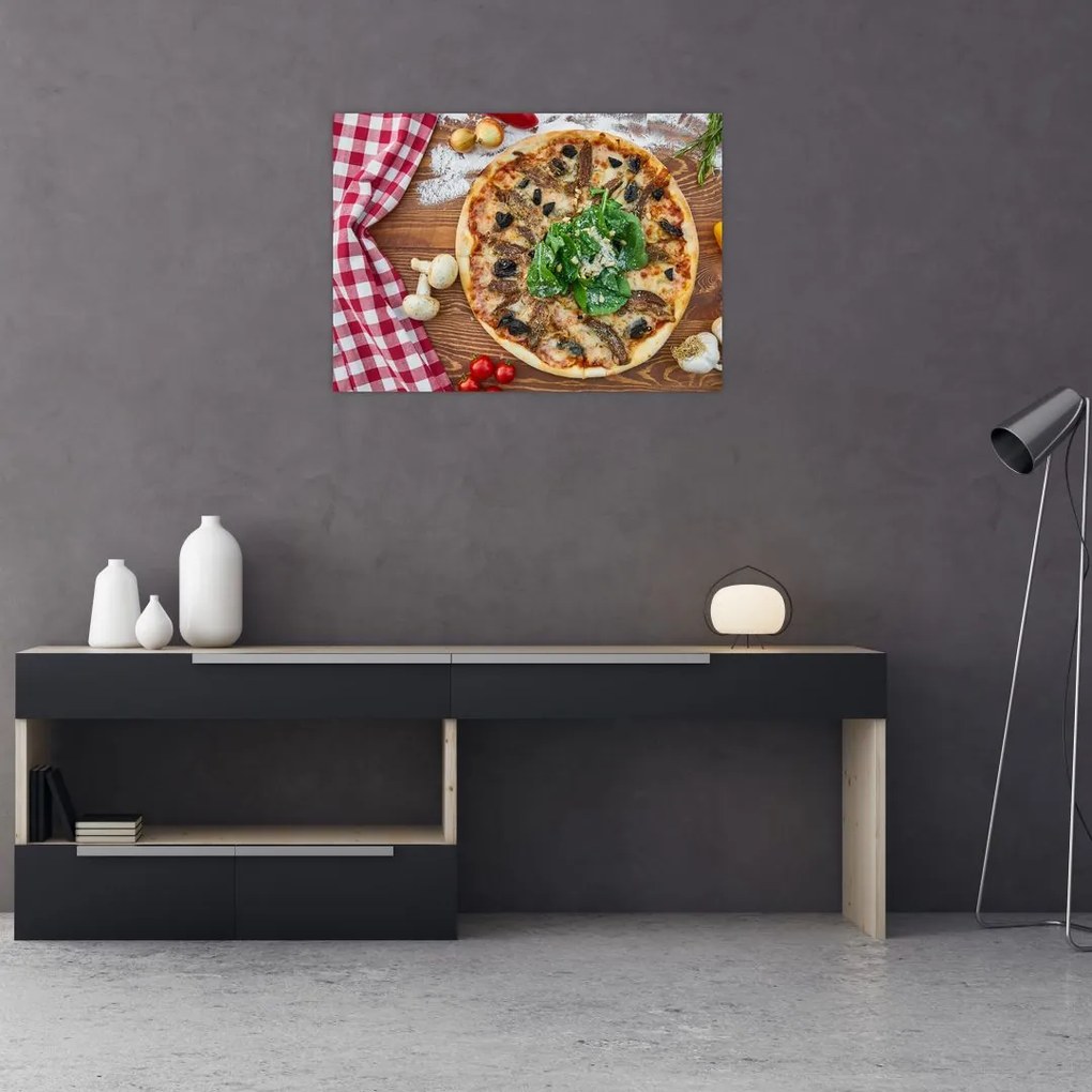 Pizza képe (üvegen) (70x50 cm)