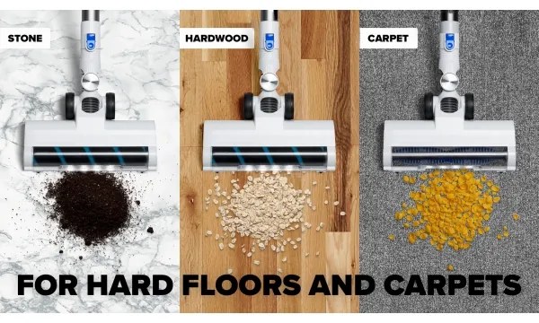 Niceboy ION Hurricane H5- Vezeték nélküli álló porszívó 2in1 150W/2200 mAh fehér/kék