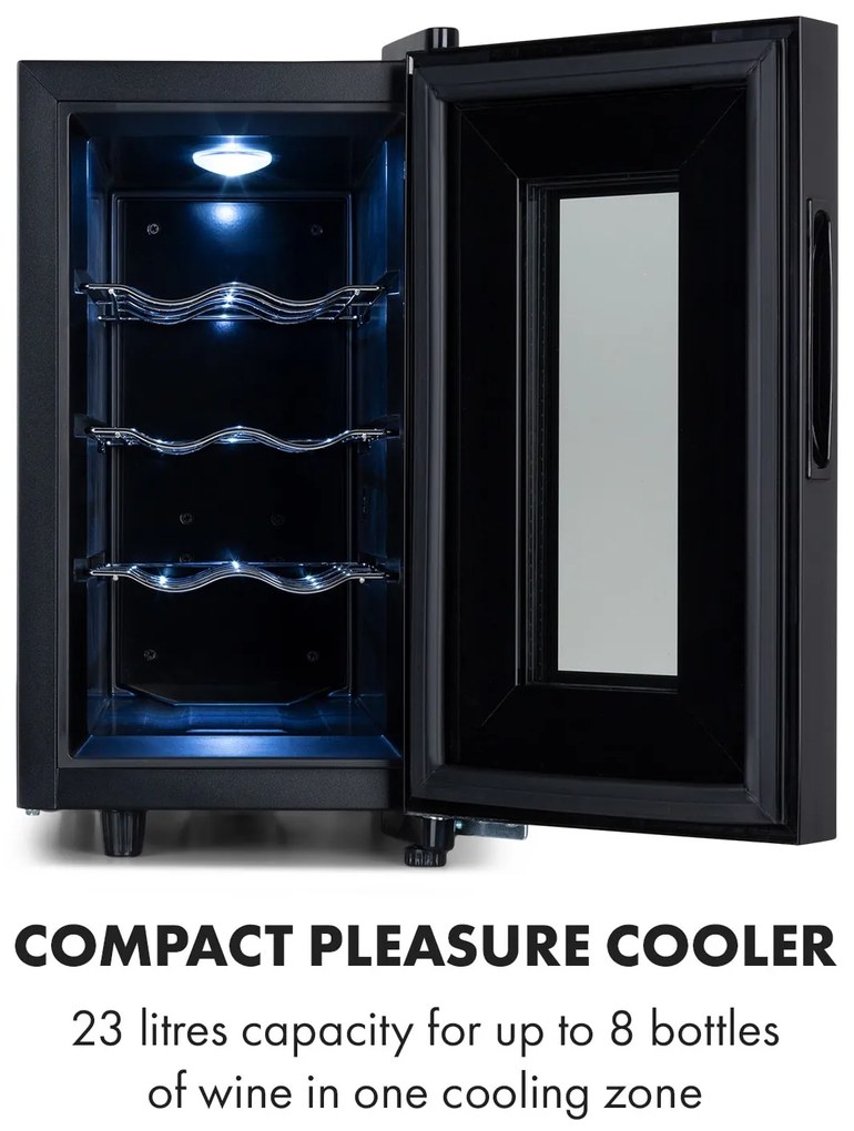 Klarstein Bellevin 8 Uno, borhűtő, 23 liter, 11 - 18 °C, 1 zóna