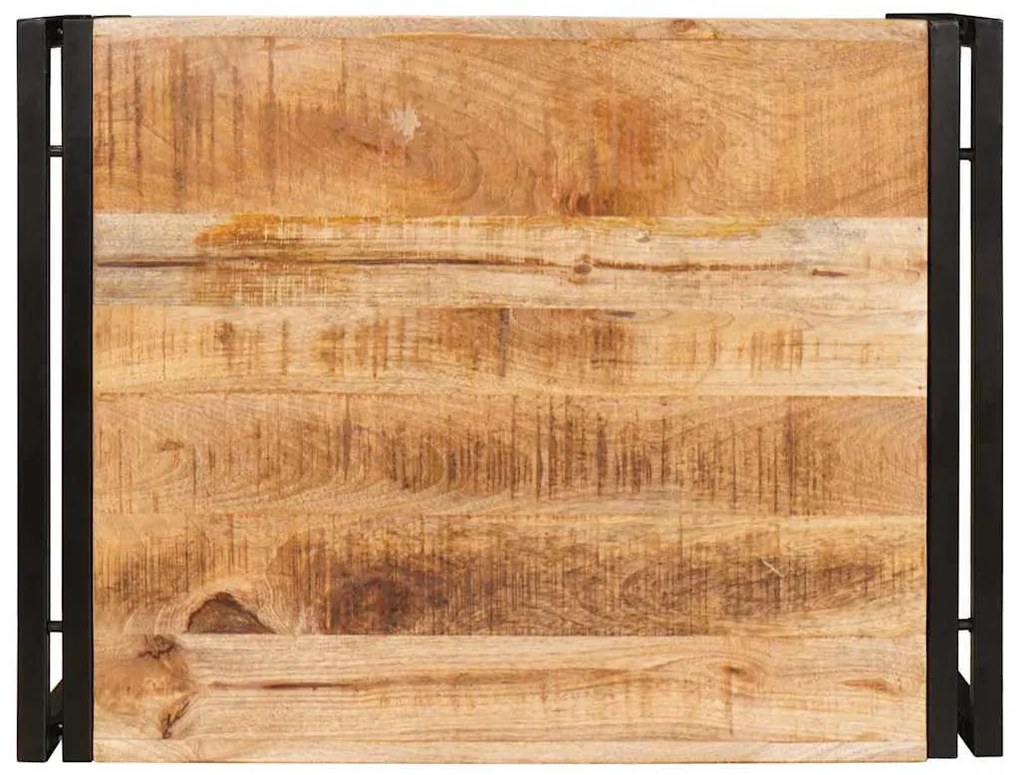 Fürdőszobai polc polcokkal 65 x 50 x 23 cm Tömör mangófa és vas