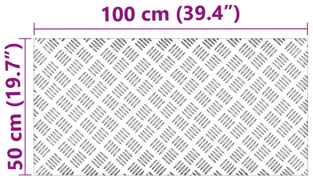 Alumínium Rácsos Lemezek 2 db Csúszásmentes 100x50 cm