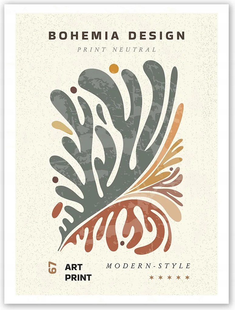 Boho absztrakt levél Poszter B1 100x70cm #T53