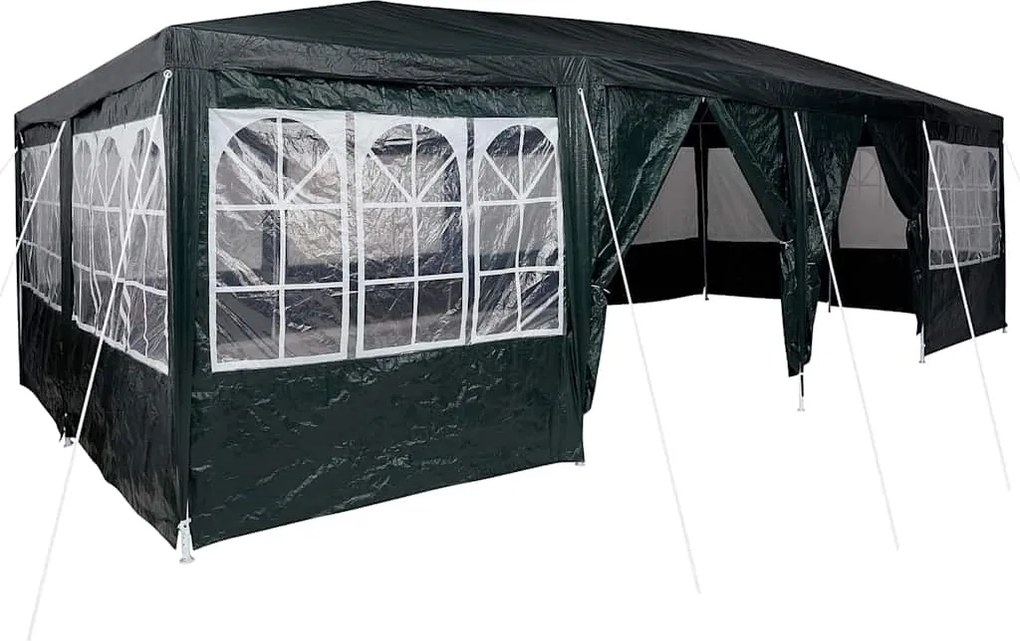 vidaXL Partysátor Zöld 800 x 400 x 266 cm Polietilén