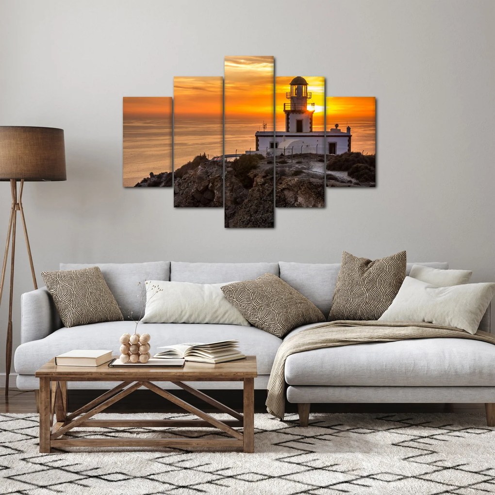 Világítótorony naplementekor képe (150x105 cm)
