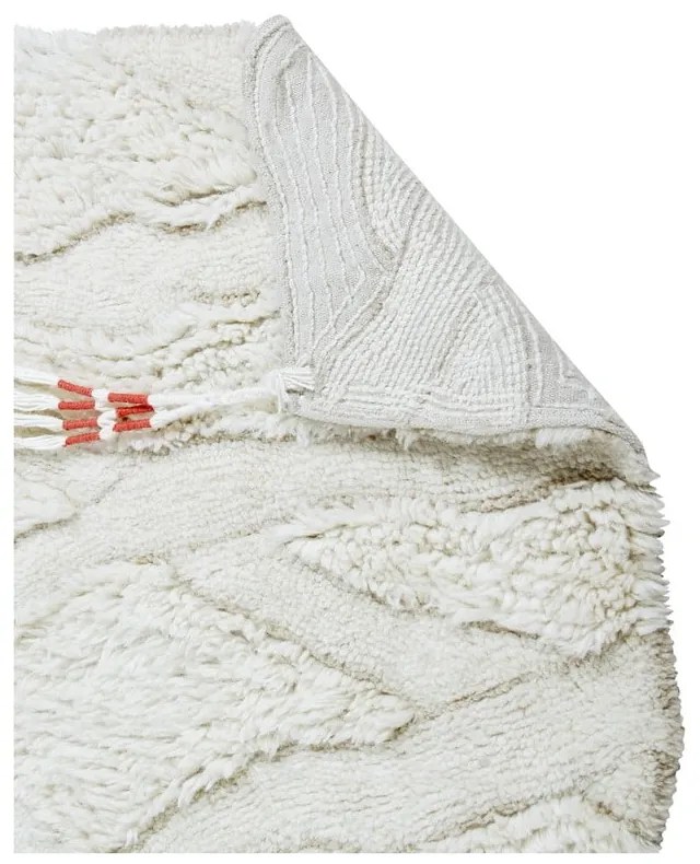 Fehér mosható kézi szövésű gyapjú futószőnyeg 70x200 cm Enkang Ivory – Lorena Canals