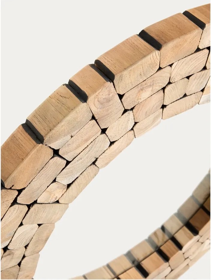 Fali tükör tömörfa kerettel ø 80 cm Eliptic – Kave Home