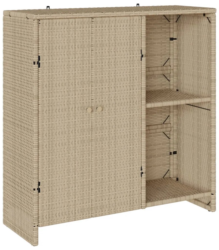 Tárolószekrény Bézs 100x36x102 cm Rattan