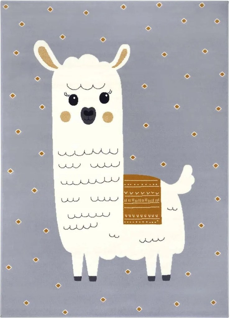 Puha gyerekszőnyeg, szürke Lama 80x150cm