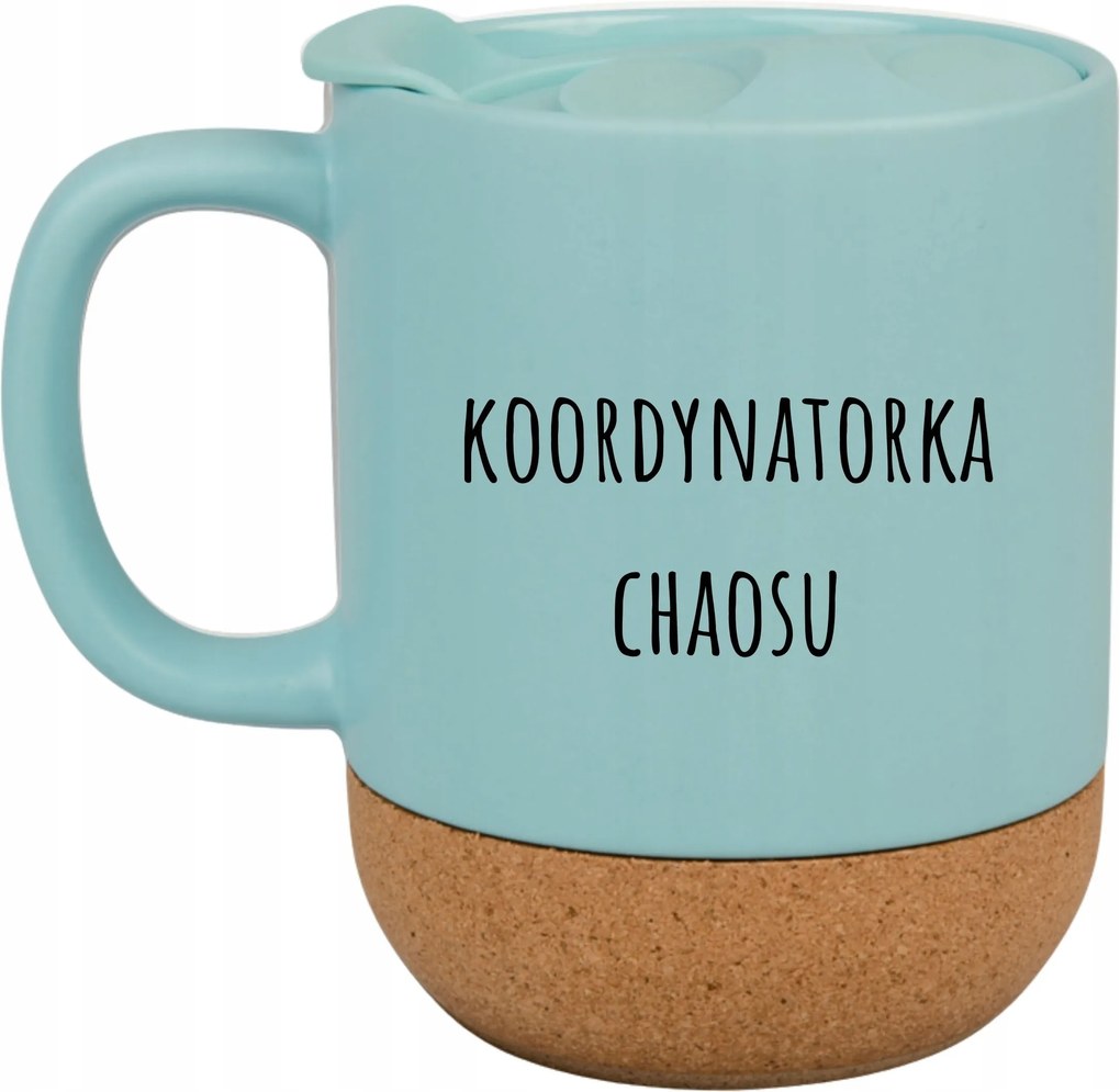 Kék Bögre Fedéllel És Parafa Aljjal Ajándék Káosz Koordinátor