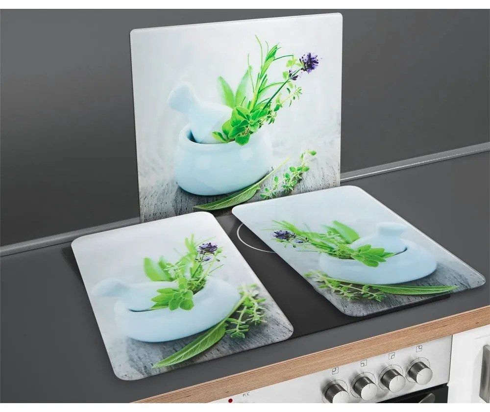 Edzett üveg falvédő tűzhelyhez 50x56 cm Herb Garden – Wenko