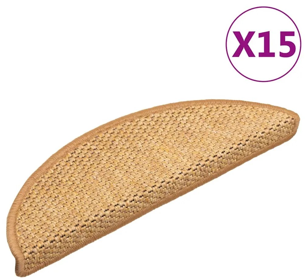 15 db szizálhatású szizálszínű öntapadó lépcsőszőnyeg 56x17x3cm