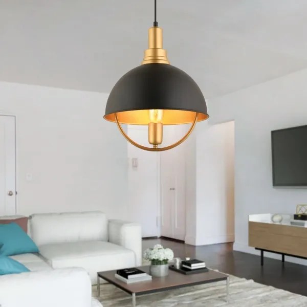 MONZA kábellel függesztett lámpa 1xE27/40W/230V átm. 30 cm fekete/arany