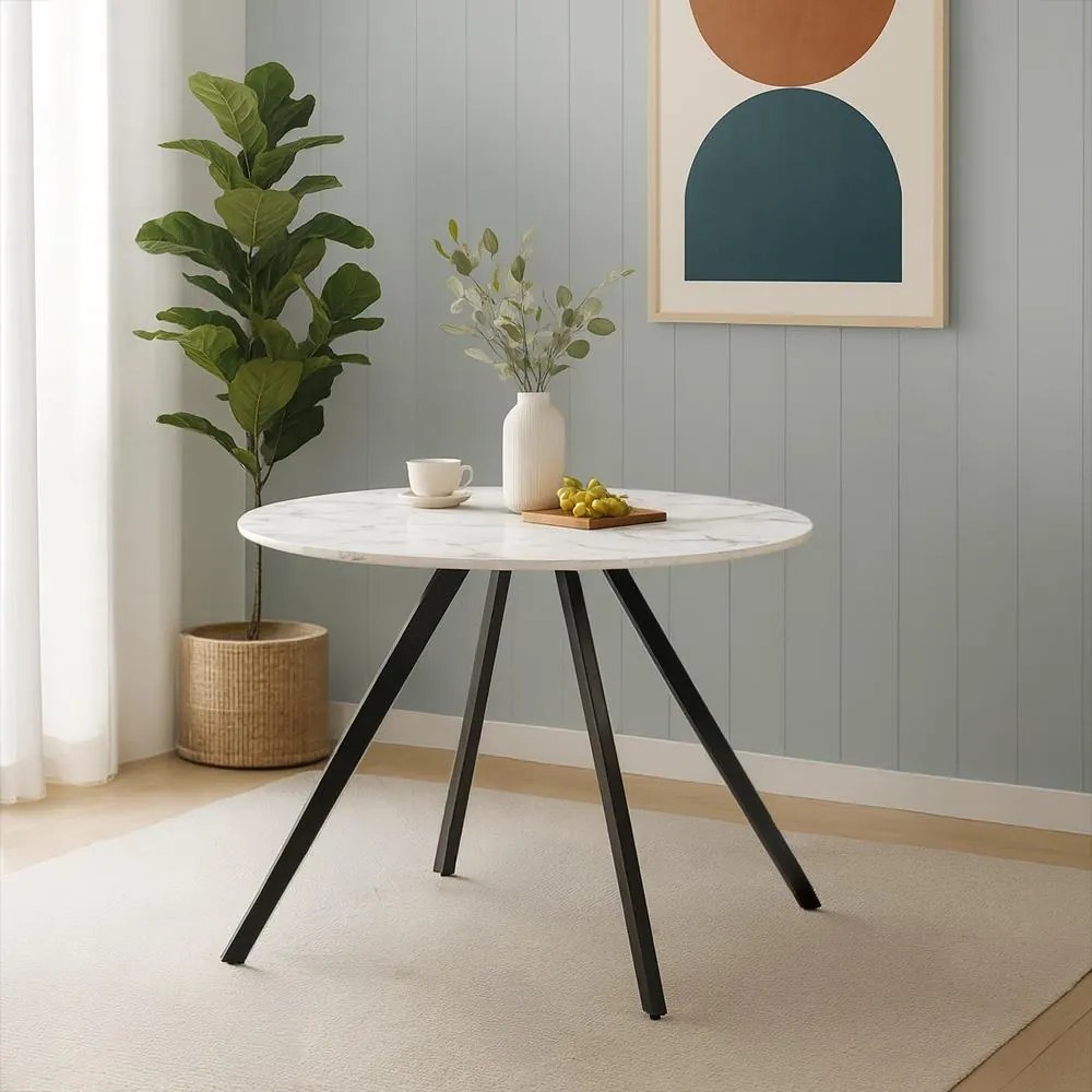 AVENBERG RONDO Étkezőasztal - Ø120, fehér