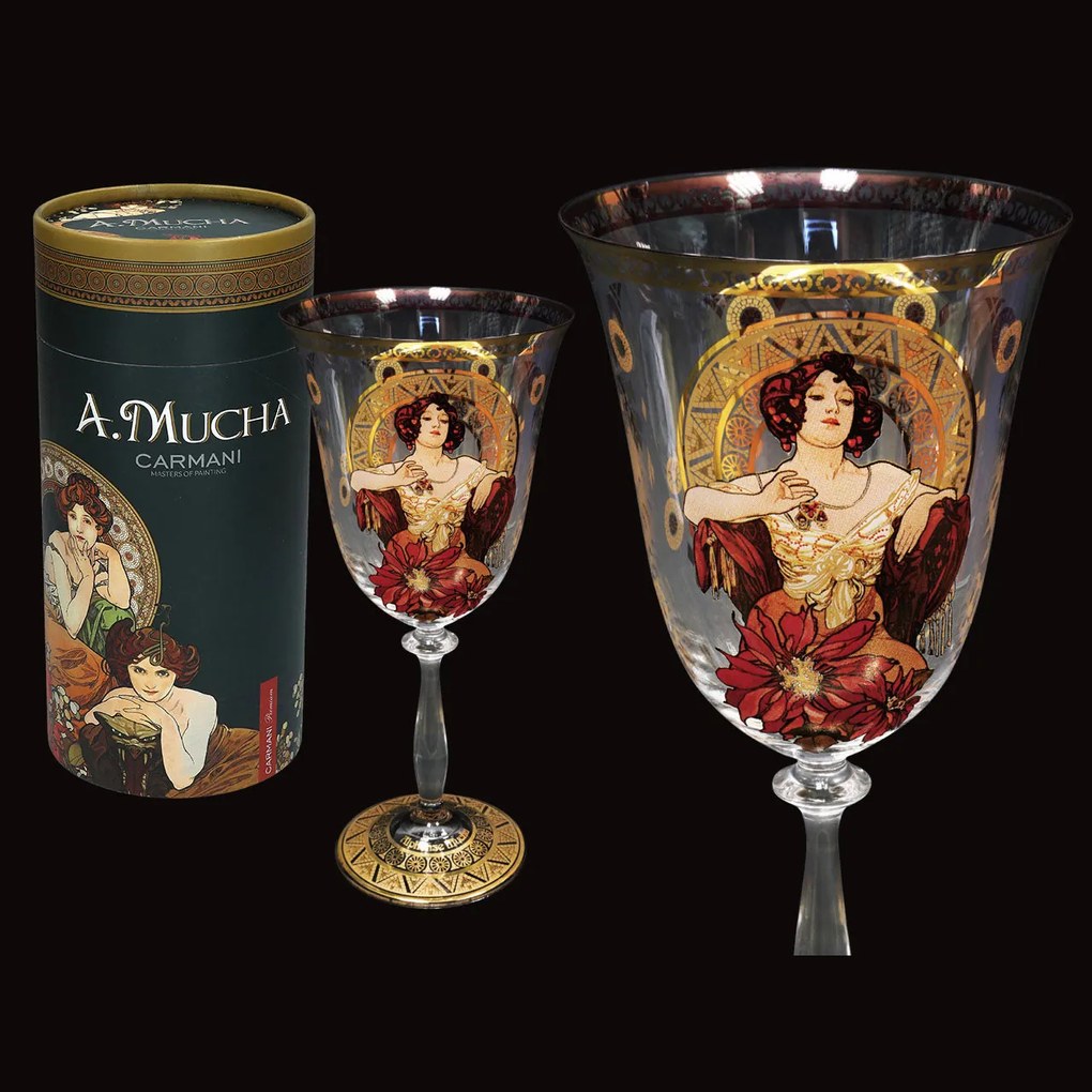 Talpas üvegpohár Mucha Rubin