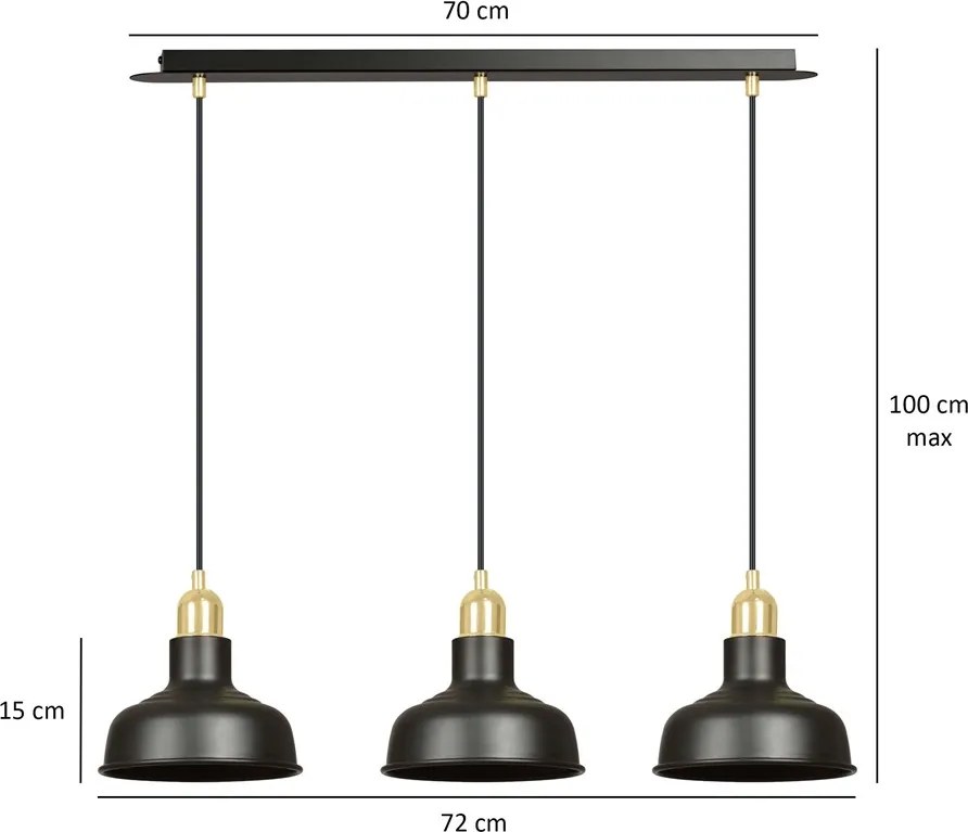 Emibig loft skandináv függeszték ibor fekete emi1042/3
