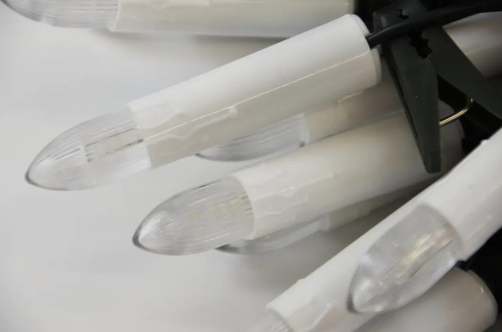 LED karácsonyfa gyertyák 50 LED meleg fehér