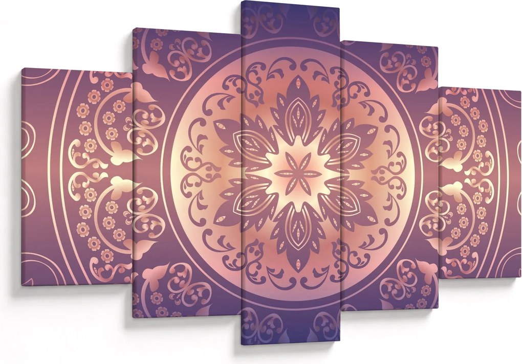 Kép - Mandala lila színátmeneten (150x105 cm)