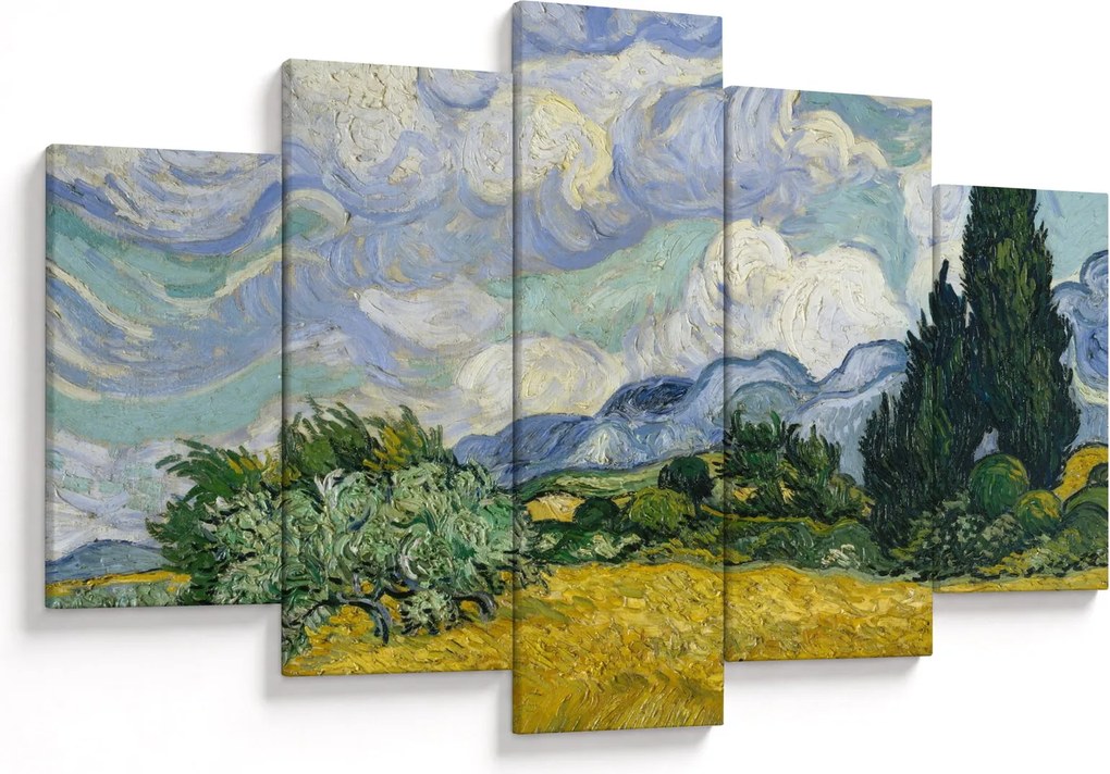 Kép - Vincent van Gogh, Wheat Field with Cypresses, reprodukciók (150x105 cm)