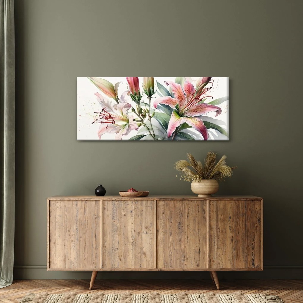 Kép - Liliomok, illusztrációk (120x50 cm)
