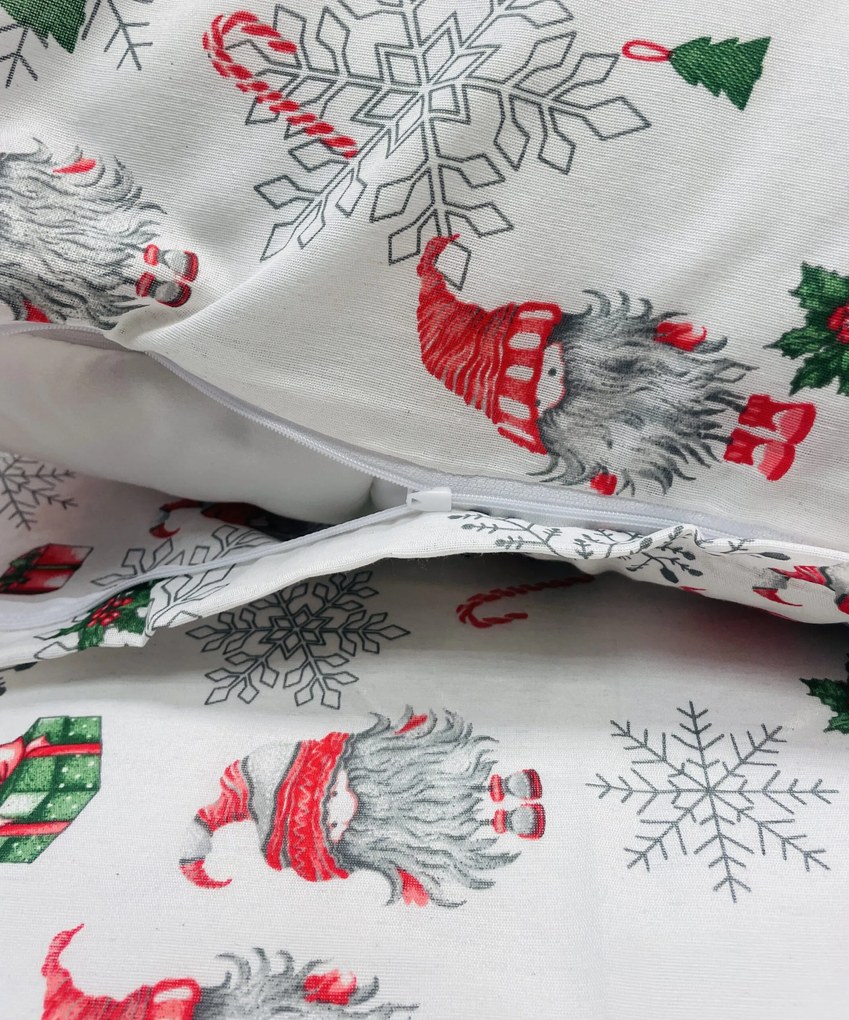 Karácsonyi pamut ágyneműhuzat Merry Christmas white 200x140cm+90x70cm  TiaHome