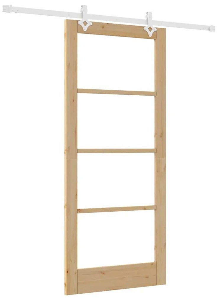 Csúszóajtó Barna 86 x 198.5 cm Fa és fém