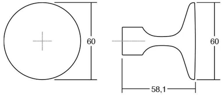 Fogas  Viefe FLOID  gomb, fém, matt fehér EI