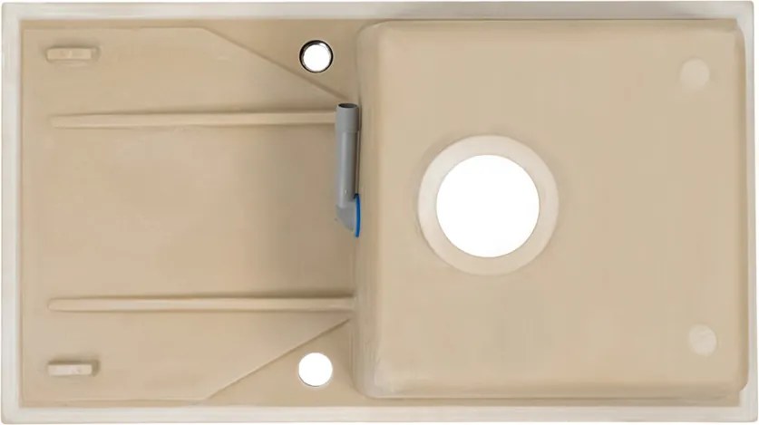 Gori szögletes egy medence + csepegtető gránit mosogató bézs