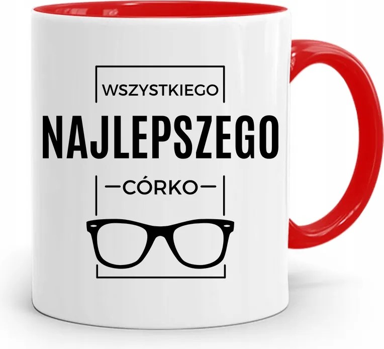 Piros Bögre Boldog Születésnapot Lányának, fényképes nyomattal